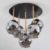 Ripoll Plafondlamp, Kogellampje Messing, Zwart, 5-lichts