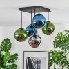 Gastor Plafondlamp, Kogellampje 37 cm Blauw, Chroom, Groen, Rookkleurig, 5-lichts