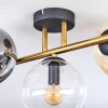 Gastor Plafondlamp, Kogellampje Goud, Zwart, 3-lichts