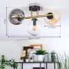 Gastor Plafondlamp, Kogellampje Goud, Zwart, 3-lichts