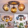 Koyoto Plafondlamp, Kogellampje Blauw, Goud, Koperkleurig, 3-lichts