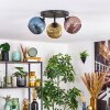 Koyoto Plafondlamp, Kogellampje Blauw, Goud, Koperkleurig, 3-lichts