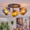 Koyoto Plafondlamp, Kogellampje Blauw, Goud, Koperkleurig, 3-lichts