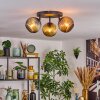 Koyoto Plafondlamp, Kogellampje Blauw, Goud, Koperkleurig, 3-lichts