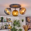 Koyoto Plafondlamp, Kogellampje Blauw, Goud, Koperkleurig, 3-lichts