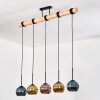 Koyoto Hanglamp, Kogellampje, Hanglamp Natuurlijke kleuren, Zwart, 5-lichts