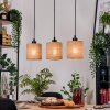 Soungou Hanglamp, Hanglamp Natuurlijke kleuren, Zwart, 3-lichts