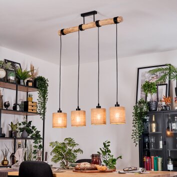 Soungou Hanglamp, Hanglamp Natuurlijke kleuren, Zwart, 4-lichts