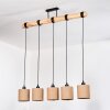 Soungou Hanglamp, Hanglamp Natuurlijke kleuren, Zwart, 5-lichts