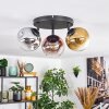 Ripoll Plafondlamp, Kogellampje Chroom, Goud, Duidelijk, Koperkleurig, Rookkleurig, 3-lichts