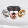 Ripoll Plafondlamp, Kogellampje Chroom, Goud, Duidelijk, Koperkleurig, Rookkleurig, 3-lichts
