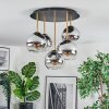 Koyoto Plafondlamp, Kogellampje Messing, Zwart, 5-lichts