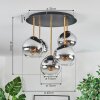 Koyoto Plafondlamp, Kogellampje Messing, Zwart, 5-lichts