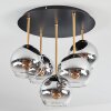 Koyoto Plafondlamp, Kogellampje Messing, Zwart, 5-lichts