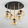 Ripoll Plafondlamp, Kogellampje Messing, Zwart, 5-lichts