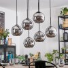 Koyoto Hanglamp, Kogellampje, Hanglamp Chroom, Rookkleurig, 6-lichts
