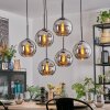 Koyoto Hanglamp, Kogellampje, Hanglamp Chroom, Rookkleurig, 6-lichts