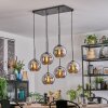 Koyoto Hanglamp, Kogellampje, Hanglamp Chroom, Rookkleurig, 6-lichts
