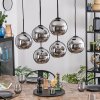 Koyoto Hanglamp, Kogellampje, Hanglamp Chroom, Rookkleurig, 6-lichts