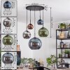 Koyoto Hanglamp, Kogellampje, Hanglamp Blauw, Chroom, Groen, Koperkleurig, Rookkleurig, 5-lichts