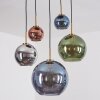 Koyoto Hanglamp, Kogellampje, Hanglamp Goud, Zwart, 5-lichts