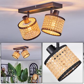 Ramila Plafondlamp, Plafondspot Zwart, 2-lichts