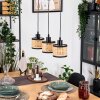 Ramila Hanglamp, Hanglamp Natuurlijke kleuren, Zwart, 3-lichts