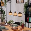 Ramila Hanglamp, Hanglamp Natuurlijke kleuren, Zwart, 3-lichts