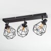 Yaak Plafondlamp, Plafondspot Zwart, 3-lichts