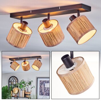 Bongal Plafondlamp, Plafondspot Zwart, 3-lichts