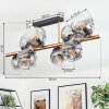 Ripoll Plafondlamp, Kogellampje Goud, Zwart, 8-lichts