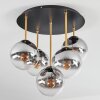 Gastor Plafondlamp, Kogellampje Messing, Zwart, 5-lichts