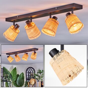 Lindberg Plafondlamp, Plafondspot Zwart, 4-lichts