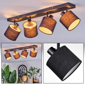 Bassagoda Plafondlamp, Plafondspot Zwart, 4-lichts