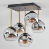 Ripoll Plafondlamp, Kogellampje Goud, Zwart, 5-lichts