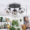 Ripoll Plafondlamp, Kogellampje Chroom, Duidelijk, Rookkleurig, 3-lichts
