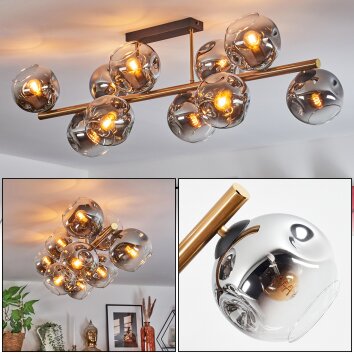 Ripoll Plafondlamp, Kogellampje Goud, Zwart, 10-lichts