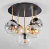 Ripoll Plafondlamp, Kogellampje Messing, Zwart, 5-lichts