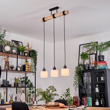 Bassagoda Hanglamp, Hanglamp Natuurlijke kleuren, Zwart, 3-lichts