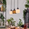 Bassagoda Hanglamp, Hanglamp Natuurlijke kleuren, Zwart, 3-lichts
