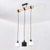 Bassagoda Hanglamp, Hanglamp Natuurlijke kleuren, Zwart, 3-lichts