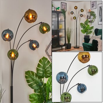 Koyoto Kogellampje, Staande lamp Blauw, Goud, Groen, 5-lichts