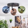 Gastor Plafondlamp, Kogellampje Blauw, Groen, Koperkleurig, 3-lichts