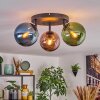 Gastor Plafondlamp, Kogellampje Blauw, Groen, Koperkleurig, 3-lichts