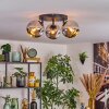 Ripoll Plafondlamp, Kogellampje Chroom, Rookkleurig, 3-lichts
