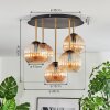 Koyoto Plafondlamp, Kogellampje 45 cm Messing, Zwart, 5-lichts
