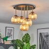 Koyoto Plafondlamp, Kogellampje 45 cm Messing, Zwart, 5-lichts
