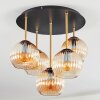 Koyoto Plafondlamp, Kogellampje 45 cm Messing, Zwart, 5-lichts