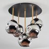 Ripoll Plafondlamp, Kogellampje Messing, Zwart, 5-lichts