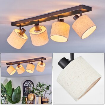 Bassagoda Plafondlamp, Plafondspot Zwart, 4-lichts